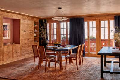  Rustic Apartment Dining Room. An Apartment for a Lady in Gstaad by Casa Muñoz.