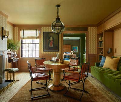  Mid-Century Modern British Colonial Family Home Living Room. Boston Residence by Nina Farmer Interiors.