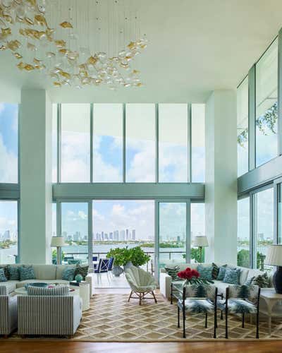  Transitional Beach House Open Plan. Miami Penthouse by Bennett Leifer Interiors.