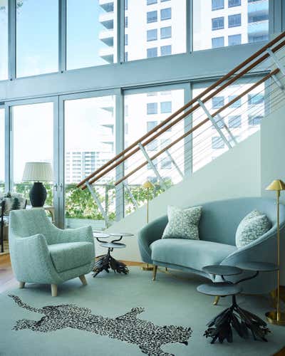 Beach Style Beach House Meeting Room. Miami Penthouse by Bennett Leifer Interiors.