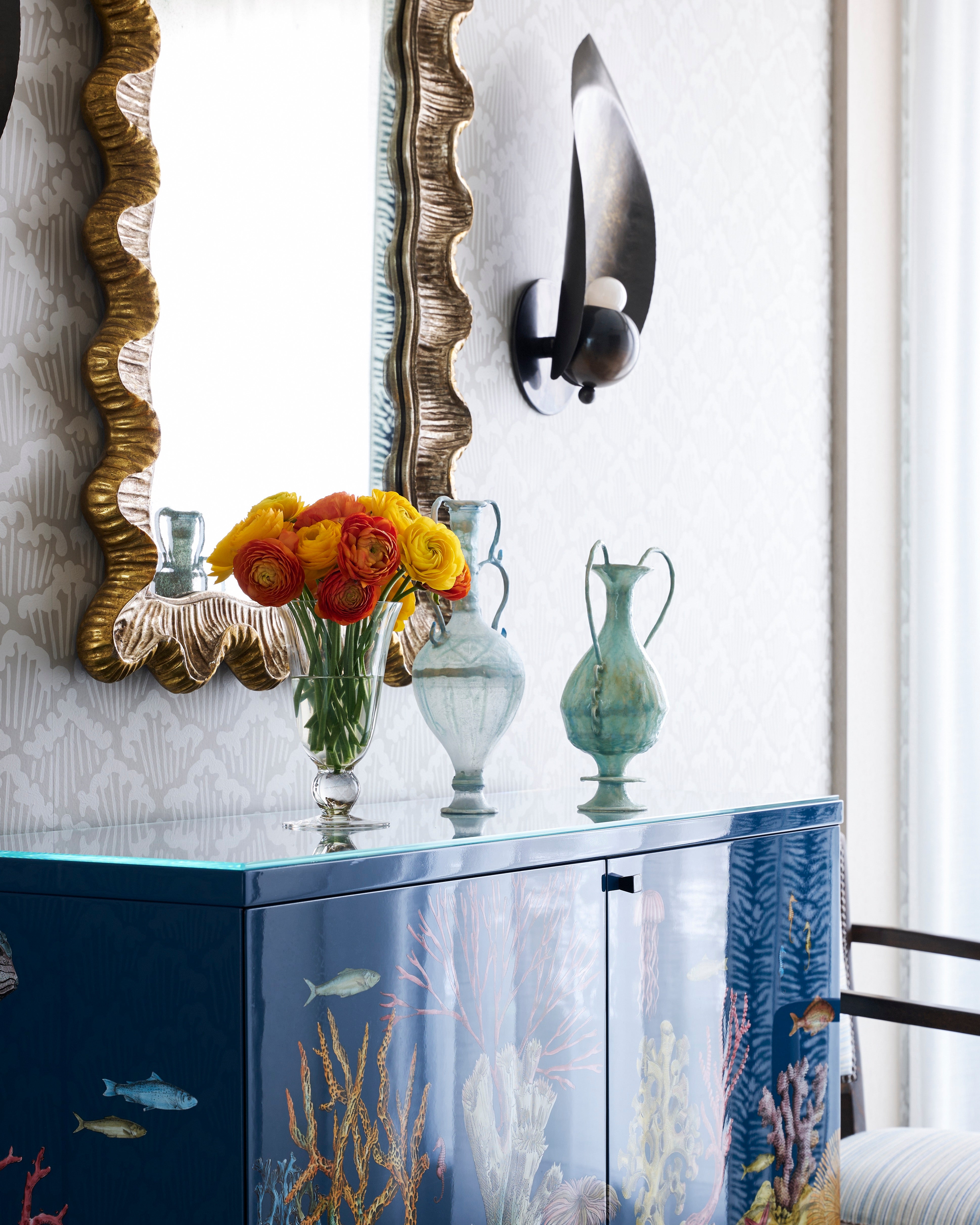 Beach Style Lobby and Reception