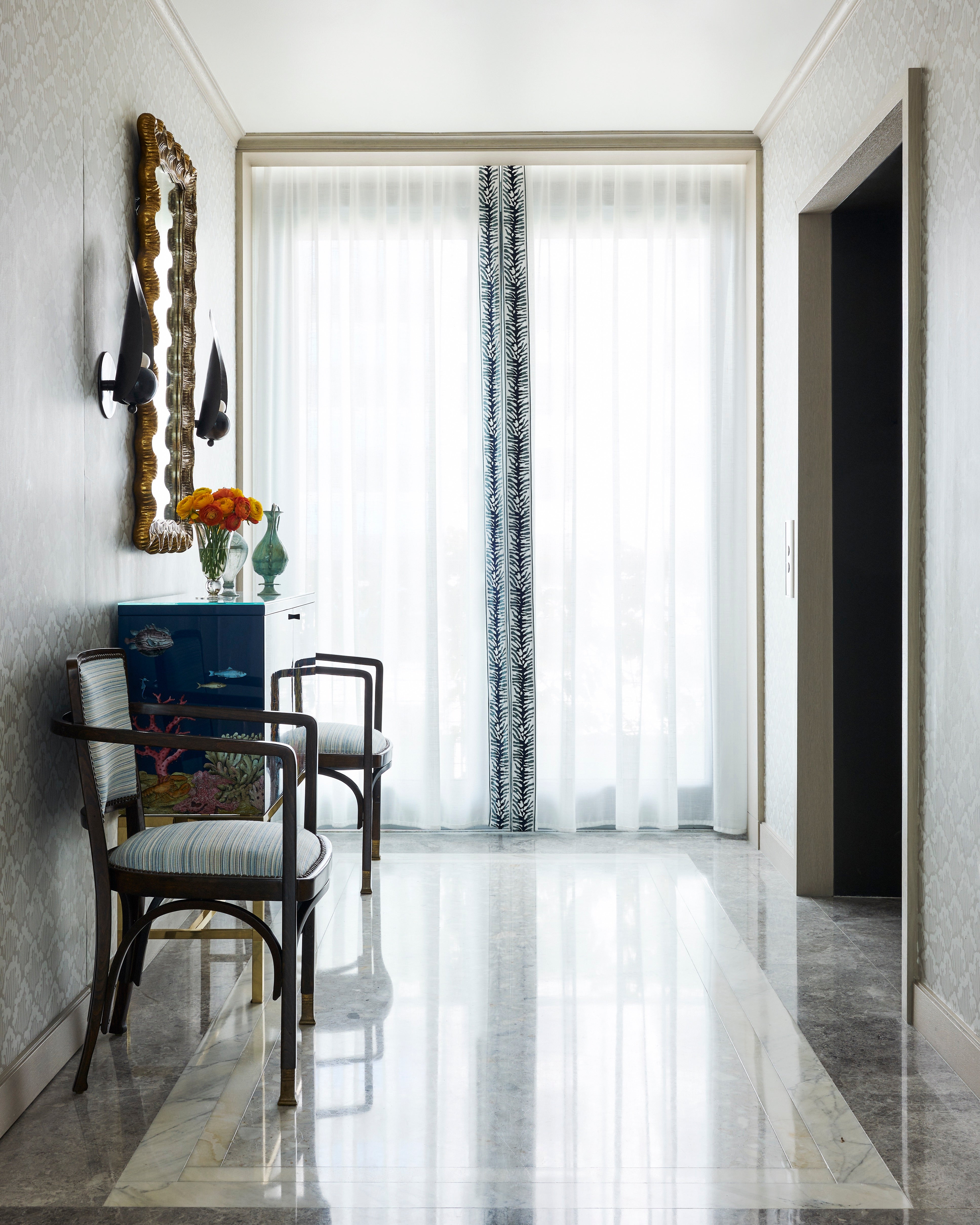 Beach Style Lobby and Reception