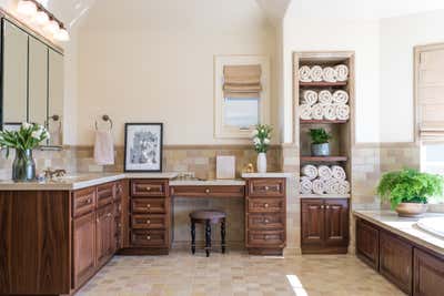  Preppy Maximalist Family Home Bathroom. Tudor Revival Estate by Sarah Barnard Design.