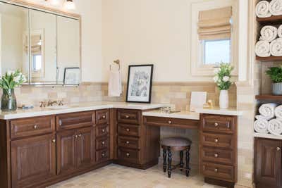  Preppy Maximalist Family Home Bathroom. Tudor Revival Estate by Sarah Barnard Design.