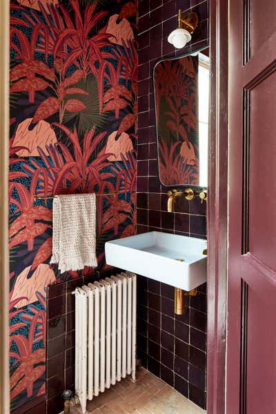  Mid-Century Modern Family Home Bathroom. Van Ness Boho by Storie Collective.