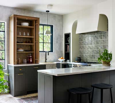  Mid-Century Modern Family Home Kitchen. Van Ness Boho by Storie Collective.