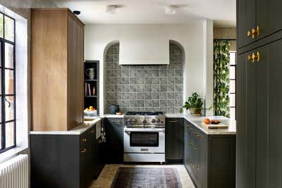  Bohemian Transitional Family Home Kitchen. Van Ness Boho by Storie Collective.