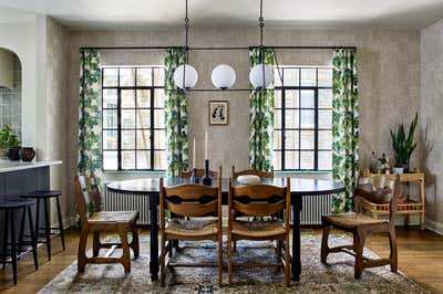  Mid-Century Modern Bohemian Family Home Dining Room. Van Ness Boho by Storie Collective.