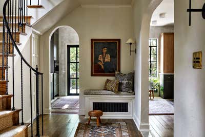  Bohemian Transitional Family Home Entry and Hall. Van Ness Boho by Storie Collective.