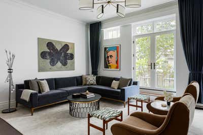  Art Deco Contemporary Family Home Living Room. West Village Townhouse by Hyphen & Co..