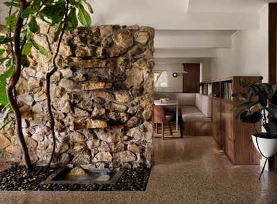 Mid-Century Modern Entry and Hall. Camelot Kitchen by Garza Interiors.