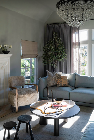  Organic Contemporary Family Home Living Room. Oakland Tudor by DUETT INTERIORS.