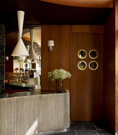  Mid-Century Modern Contemporary Restaurant Kitchen. Sant Ambroeus Cafe, Aspen by Giampiero Tagliaferri.