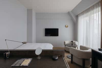  Art Deco Hotel Bedroom. KIRO HIROSHIMA by THE SHAREHOTELS by HIROYUKI TANAKA ARCHITECTS.