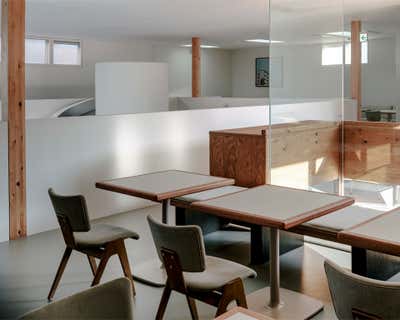 Minimalist Restaurant Dining Room. TAKE BAKERY  AND  CAFE by HIROYUKI TANAKA ARCHITECTS.