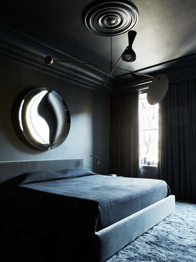 French Family Home Bedroom. city storm by Crystal Sinclair Designs.