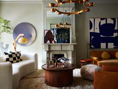  Mid-Century Modern Eclectic Family Home Living Room. mid-century modern in brooklyn by Crystal Sinclair Designs.