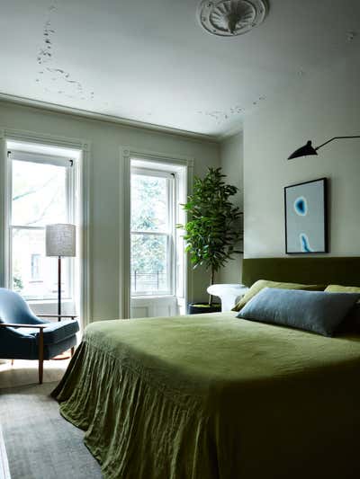  Modern Family Home Bedroom. mid-century modern in brooklyn by Crystal Sinclair Designs.
