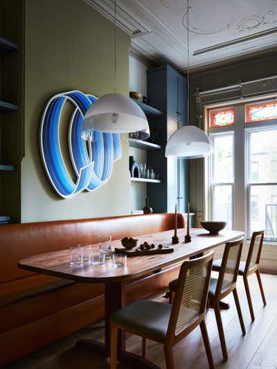 Eclectic Family Home Dining Room. mid-century modern in brooklyn by Crystal Sinclair Designs.