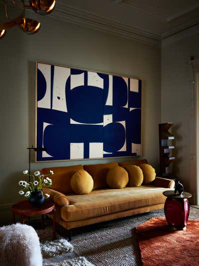  Eclectic Family Home Living Room. mid-century modern in brooklyn by Crystal Sinclair Designs.
