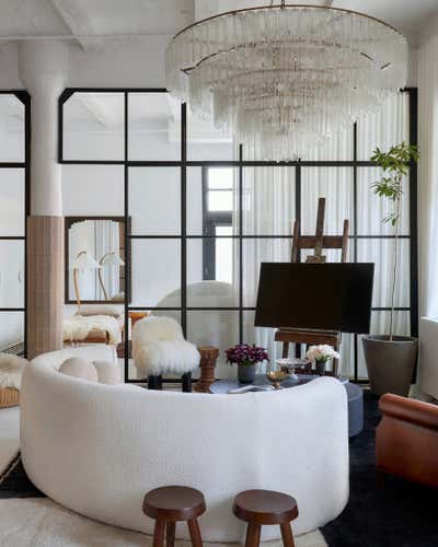  French Family Home Living Room. dumbo loft by Crystal Sinclair Designs.