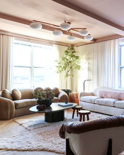  Transitional Family Home Living Room. today's 70s by Crystal Sinclair Designs.
