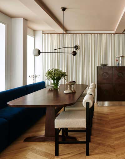  Mid-Century Modern Transitional Family Home Dining Room. today's 70s by Crystal Sinclair Designs.