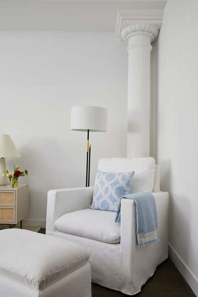  French Contemporary Apartment Bedroom. Flatiron Apartment by Hyphen & Co..