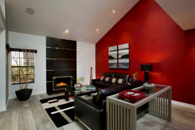 Contemporary Bachelor Pad Living Room. Edgy Bachelor Pad by Beth Whitlinger Interior Design.