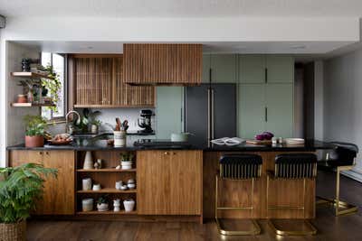  Mid-Century Modern Modern Apartment Kitchen. Midcentury Condo Kitchen & Bar by The Residency Bureau.