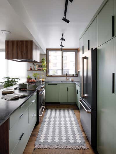  Mid-Century Modern Contemporary Apartment Kitchen. Midcentury Condo Kitchen & Bar by The Residency Bureau.