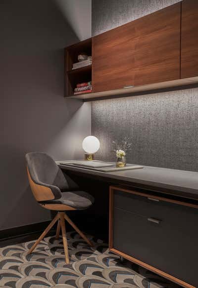  Contemporary Transitional Apartment Office and Study. River North by Kristen Ekeland | Studio Gild.