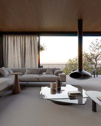  Coastal Mid-Century Modern Beach House Open Plan. Holiday Home by König Design Studio.