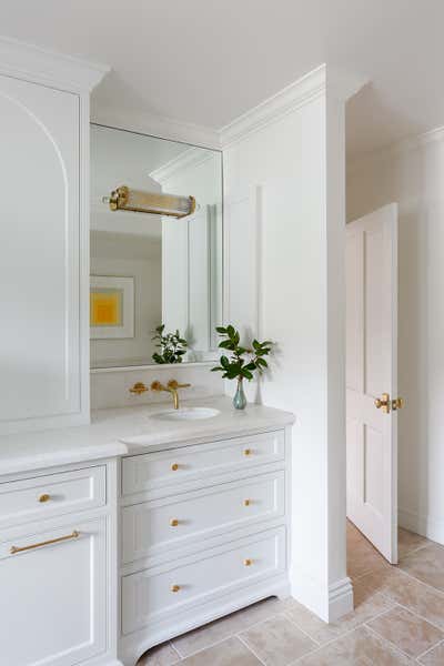  Preppy Minimalist Family Home Bathroom. No. 3 by Jenn Feldman Designs.