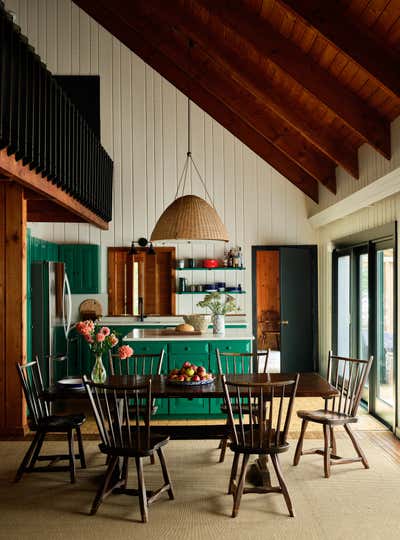  Rustic Vacation Home Dining Room. New Hampshire Lakehouse  by Atelier Davis.