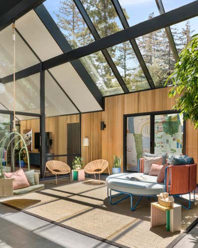  Mid-Century Modern Family Home Entry and Hall. Palo Alto Eichler  by Atelier Davis.
