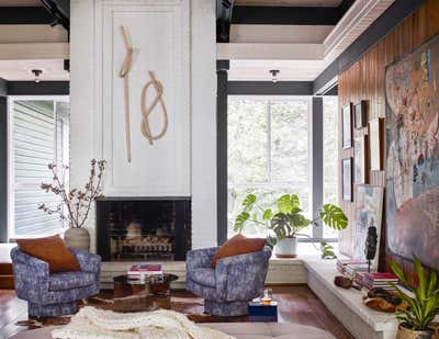  Bohemian Living Room. Atlanta Mid Mod  by Atelier Davis.