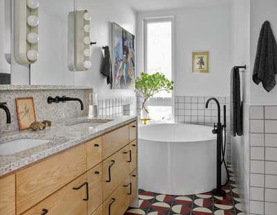  Mid-Century Modern Bohemian Family Home Bathroom. Atlanta Mid Mod  by Atelier Davis.