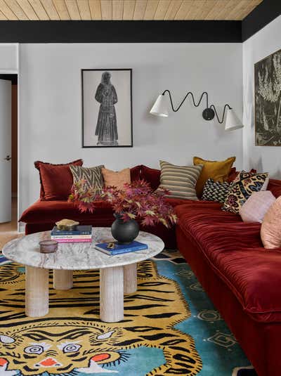 Mid-Century Modern Bohemian Family Home Living Room. Atlanta Mid Mod  by Atelier Davis.
