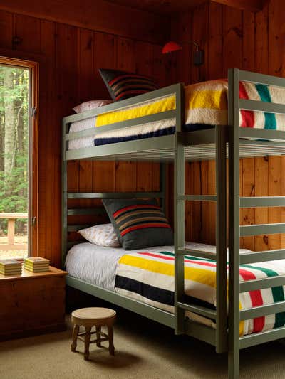  Country Vacation Home Children's Room. New Hampshire Lakehouse  by Atelier Davis.