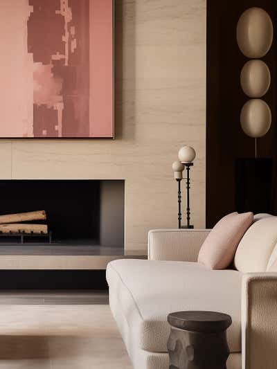  Art Deco Vacation Home Living Room. Poughkeepsie Residence by Objective Object Studio.