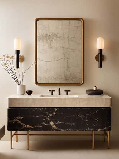  Contemporary Art Deco Vacation Home Bathroom. Poughkeepsie Residence by Objective Object Studio.