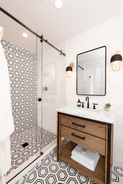  Transitional Family Home Bathroom. An Englishman in NY by Duck Egg Blue LLC.