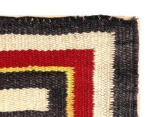 Vintage 1930s Navajo Pictorial Rug, Airplane Design in Red, Gray, Ivory Wool