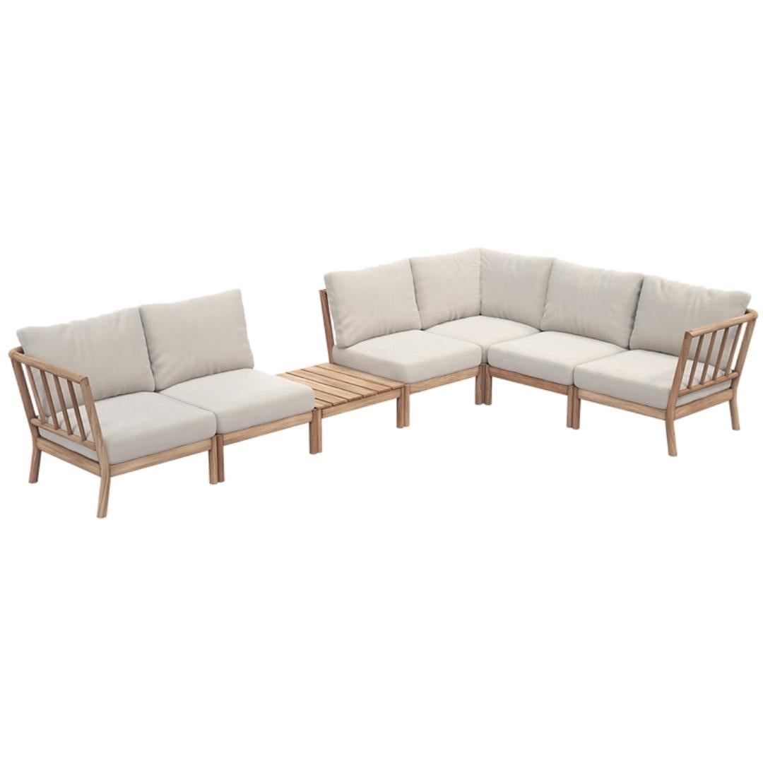 Set di divani da esterno 'Tradition' in teak per Fritz Hansen Set di 3 pezzi in vendita 5
