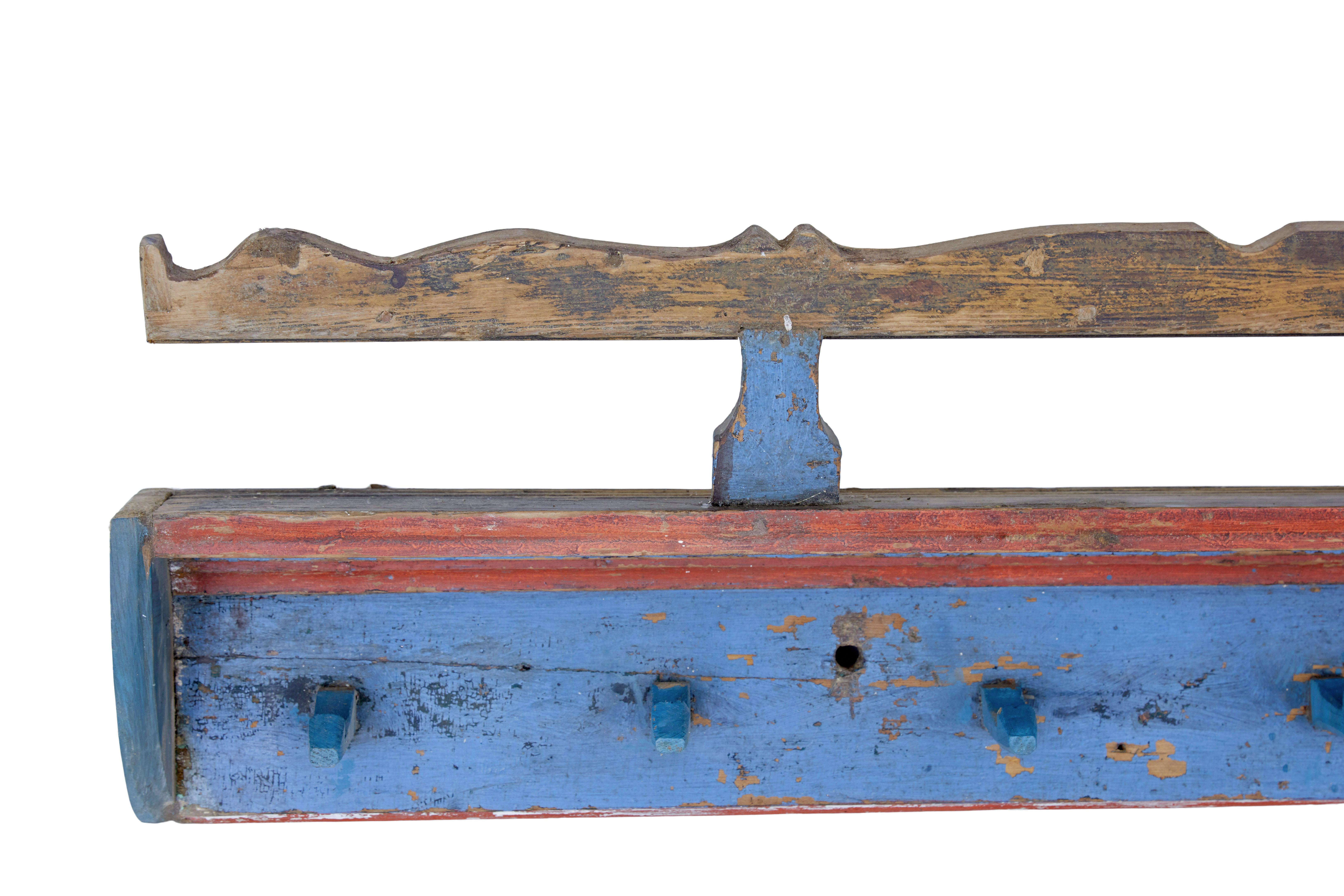 Folk Art Traditional 19th century painted kitchen rack For Sale
