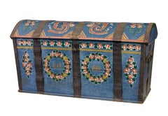 Traditional 19th century painted Swedish dome top trunk