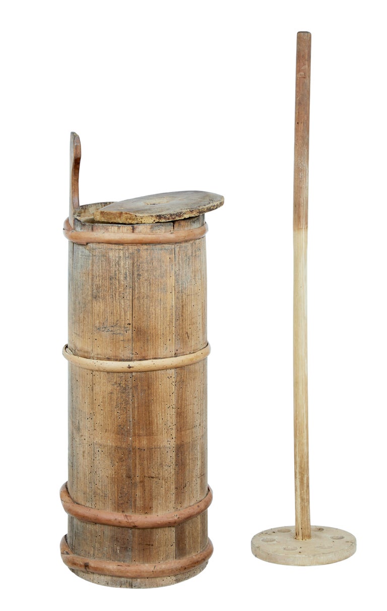 Traditional 19th Century Scandinavian Pine Butter Churn For Sale at
