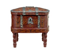 Traditional 19th century Swedish shaped box on stand