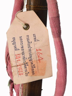 Traditional 19th Century Thai Daab Iron and Wood Sword with Original Scabbard